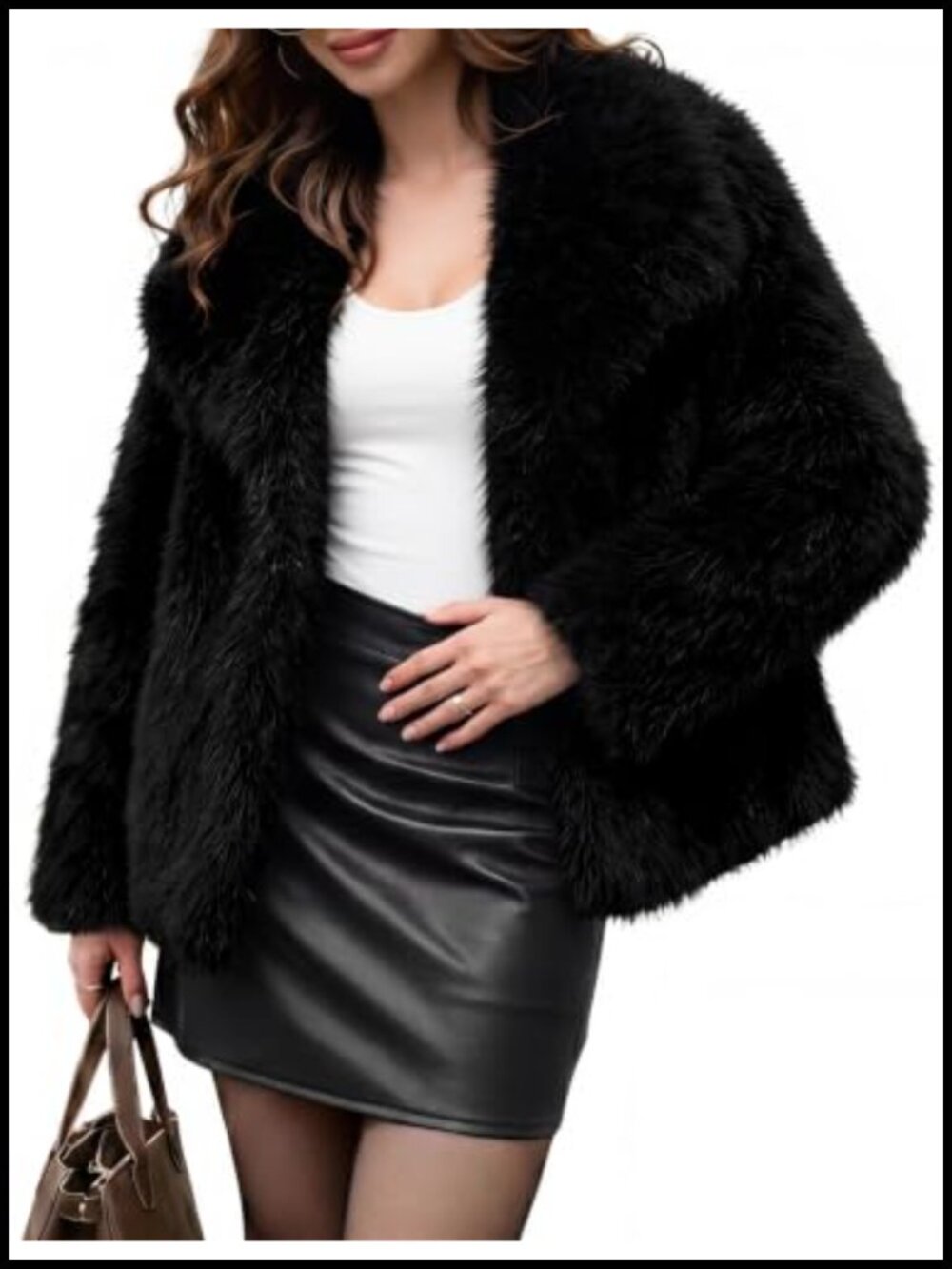Womens Faux Fur Coat Short Fluffy Warm Winter Jacket